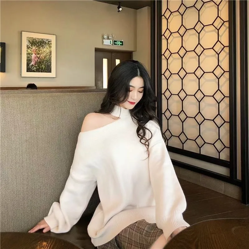 Women Pullover Style Knit Women Pullover Sweater Spring Autumn New Design Solid Printed Soft Loose Tops Lady Long Sleeve Sweater