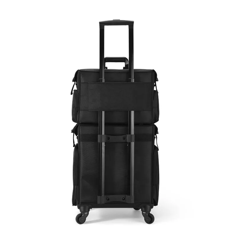 Valigia per Manicure estetica professionale nera Oxford Travel Beauty Makeup Artist Case Trolley con ruote cassetta degli attrezzi personalizzata