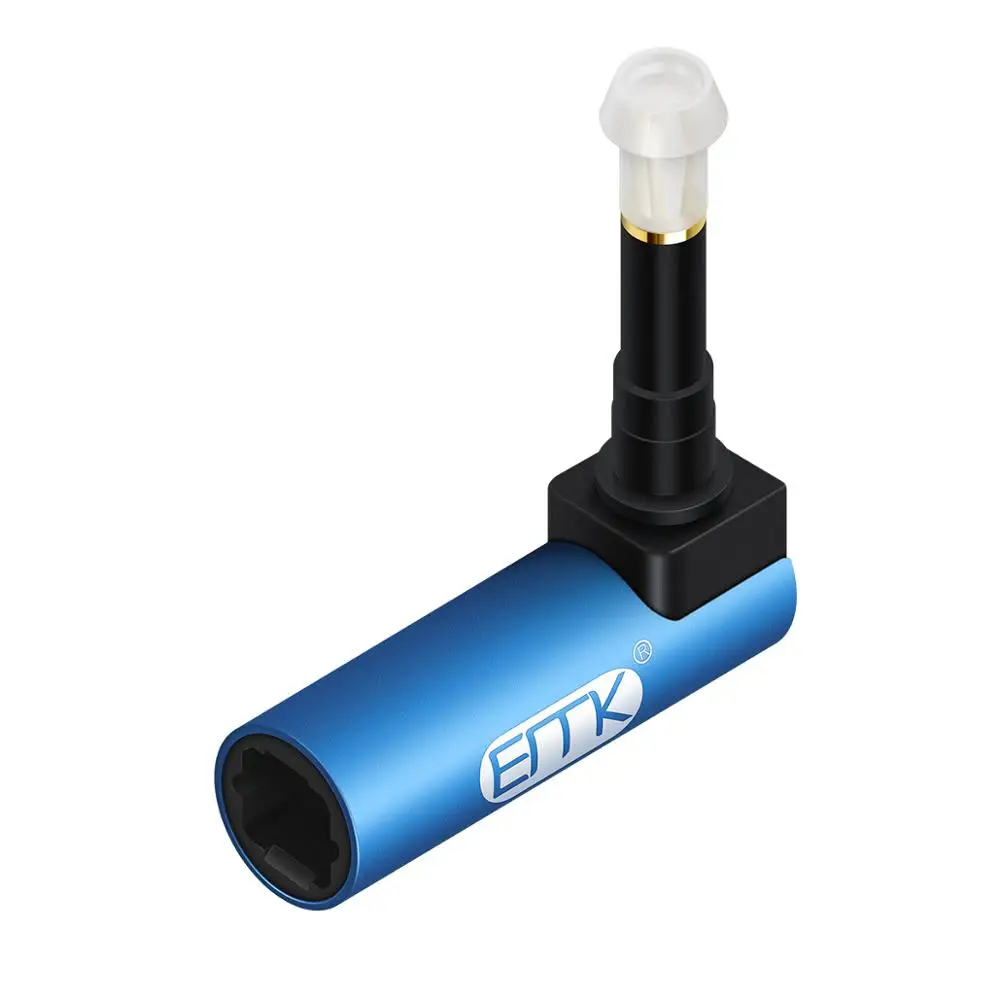 EMK 3.5mm Optical Audio Cable 3.5 Mini Optical Connector to Digital SPDIF Toslink 90 degree right angle adapter Speaker Sounbar
