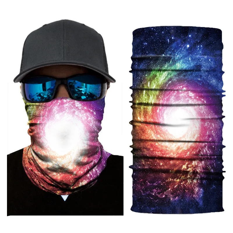 3D Galaxy Print Seamle Balaclava Scarf Neck Warmer Neck Gaiter Half Face Cover Head Bandanas Shield Headband Headwear Men Women