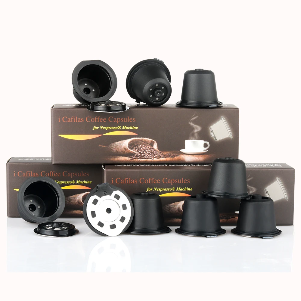 Crema Reusable Coffee Capsule Filters For Nespresso Filter Pod with Stainless Steel Mesh Refillable Kitchen Espresso Coffee Cup