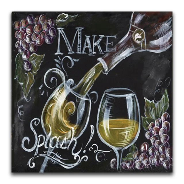 JMINE Div 5D Chalkboard Grape Wine Full Diamond Painting cross stitch kits art High Quality Blackboard 3D paint by diamonds