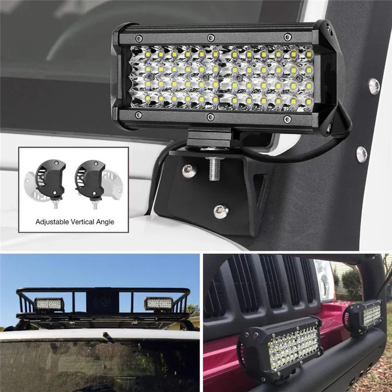 Listwa LED Offroad Spot Flood Combo do ciężarówki Samochód SUV Łódź Moto Wózek widłowy Listwa świetlna 144W Światło robocze 7-calowe reflektory LED