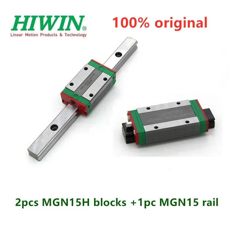 

2pcs Original Hiwin MGN15H block slider + 1pc linear rail MGN15 150 200 250 300 350 400 450 500 550 mm MGNR15 guide cnc parts