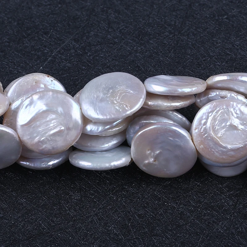 Daking Jewelry Good Luster Coin Shape Loose Natural Freshwater Pearl