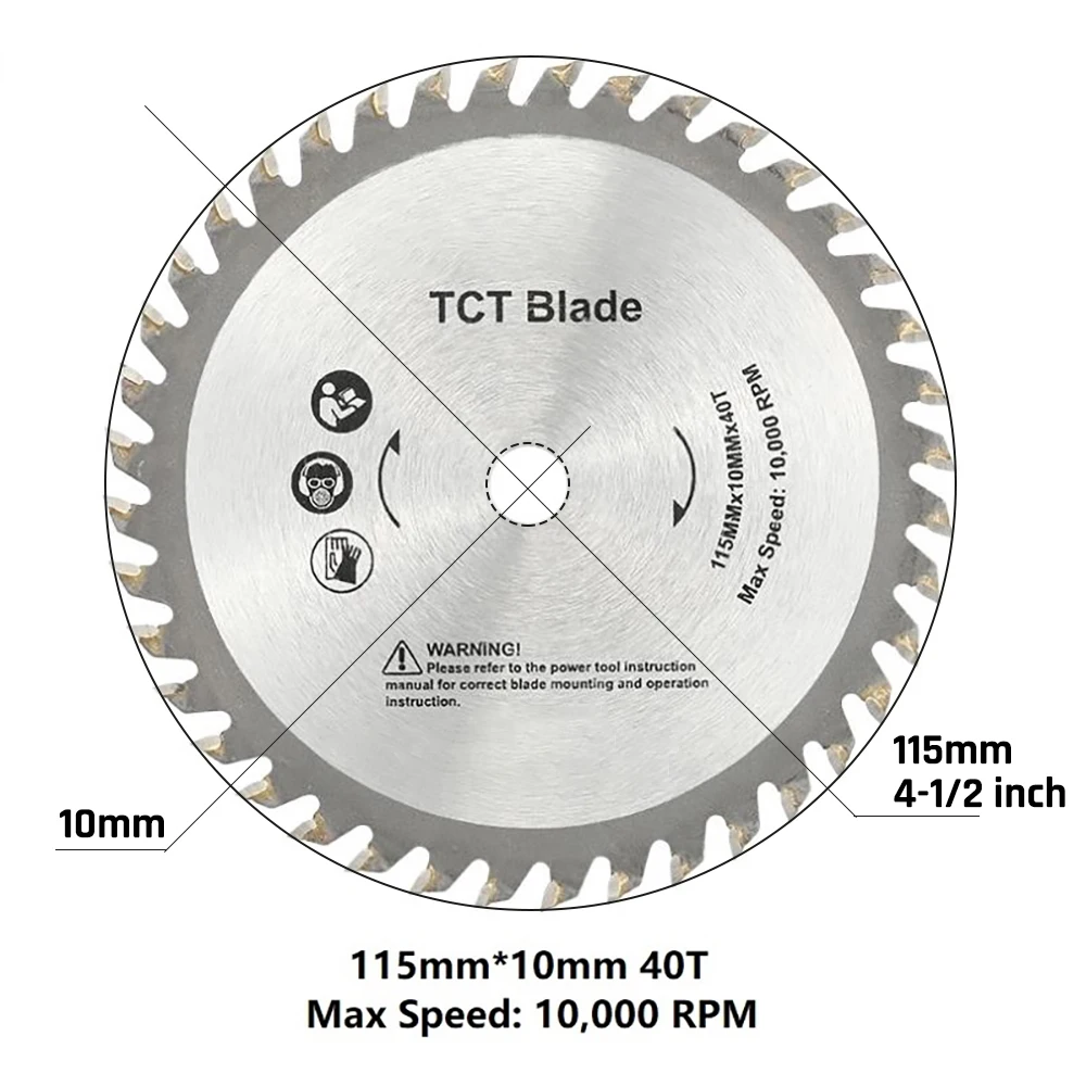 Circular Saw Discs 115x10mm 40T for Wood 4-1/2 Inch Circular Saw Fast Cutting Blade Cordless Saw Rotary Tools Free Return