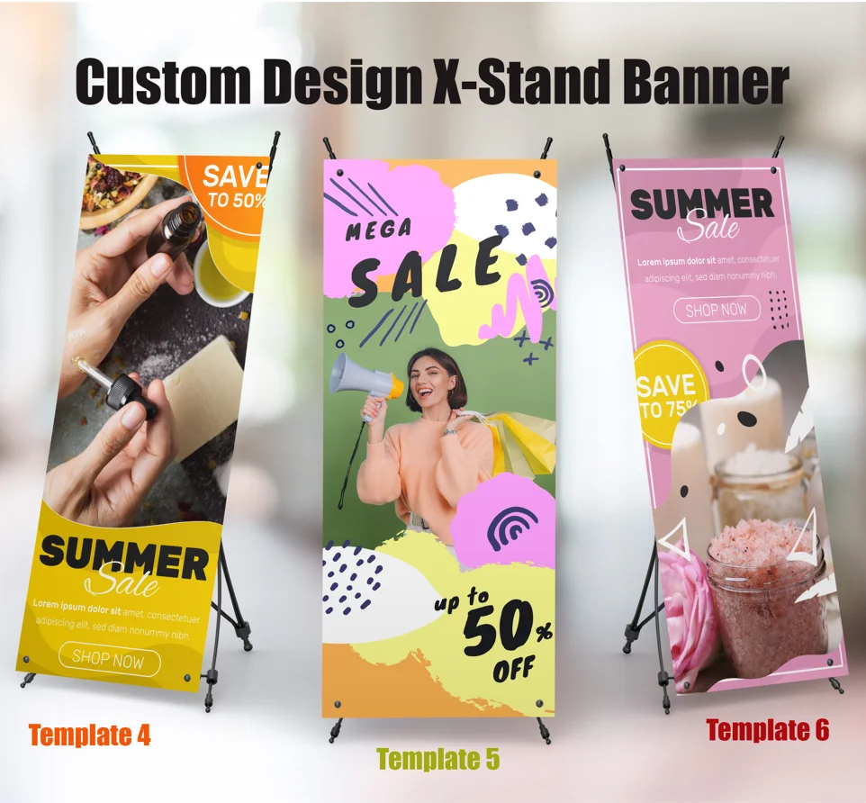 Retractable Pop Up X-Stand Banner, Trade Show, Print PVC Logo, Custom Design, 60x160cm,80x180cm