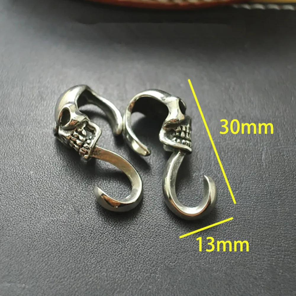 1pcs S Shape skull Hook Clasps pure brass Jew popular craftselry Findings eather carving accessories wholesale Solid brass