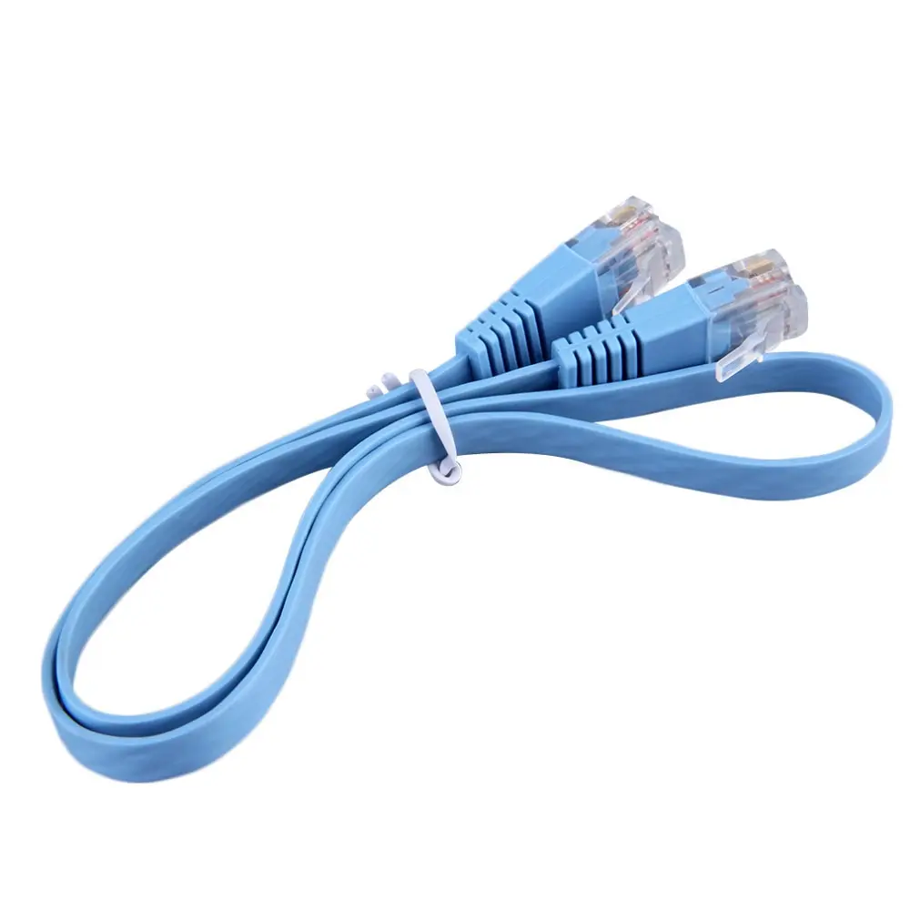 RJ45 CAT6 8P8C Flat Ethernet Patch Network Lan Cable Various Length 0.5M/1M/2M/3M/5M/10M Cable Blue