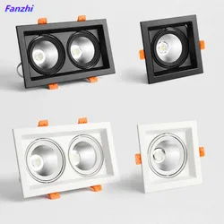 Super Bright Square Dimmable COB LED Recessed Downlight 10W/20W 3000K/4000K/6000K Ceiling Spot Lamp AC110 220V Home Decor