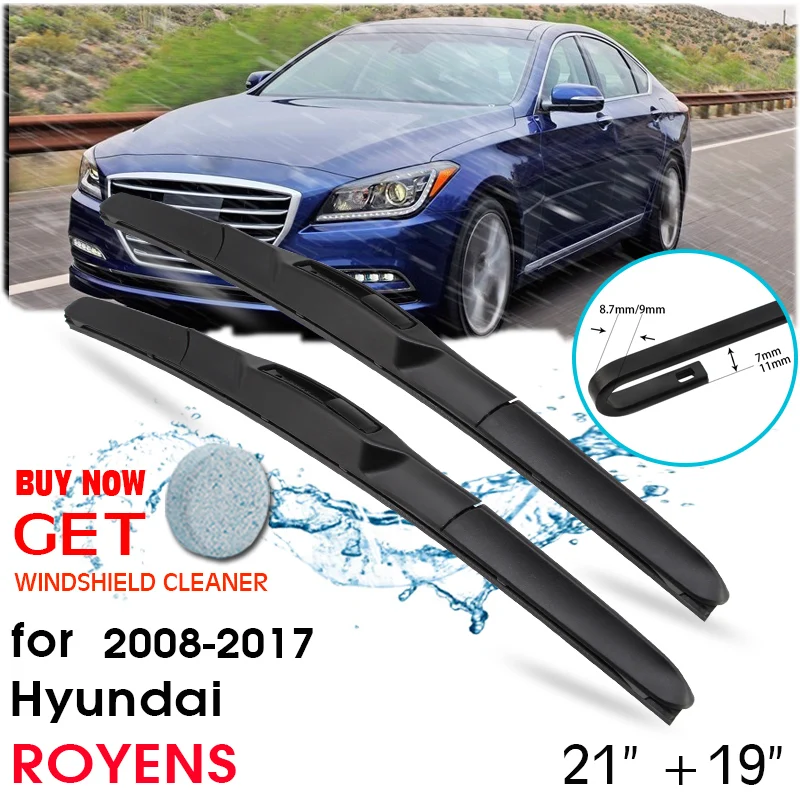 

Car Blade Front Window Windshield Rubber Silicon Refill Wiper For Hyundai ROYENS 2008-2017 LHD / RHD 21"+19" Car Accessories