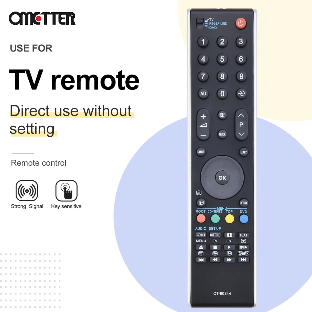 Adatto per Toshiba Telecomando TV LCD CT-90344 32MV732 32RV733 32RV733D 32RV733F 32RV733FC 32RV733G 32RV734 CT 90344