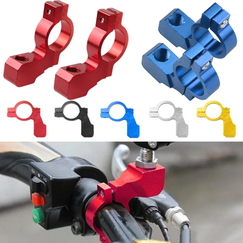 2 Pcs Universal Motorcycle Bike ATV Rear View Mirror Bracket Mount Adapter Holder Clamp Screw CNC Aluminum 22mm 7/8