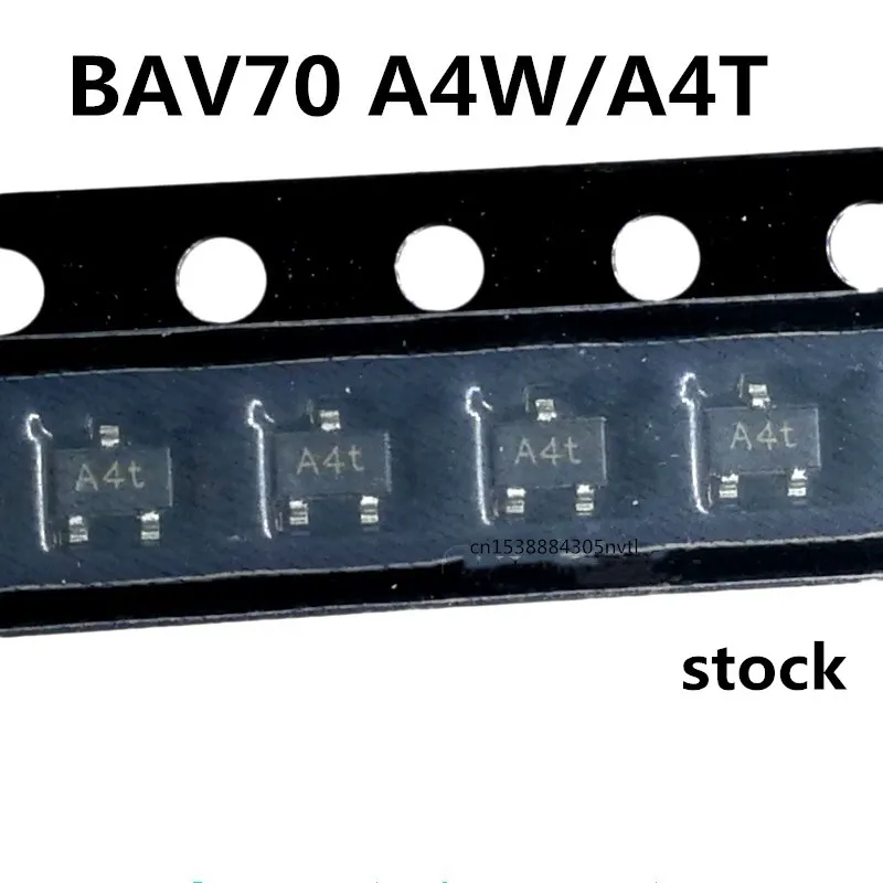 Original 100pcs/ BAV70 A4W/A4T A4 SOT23