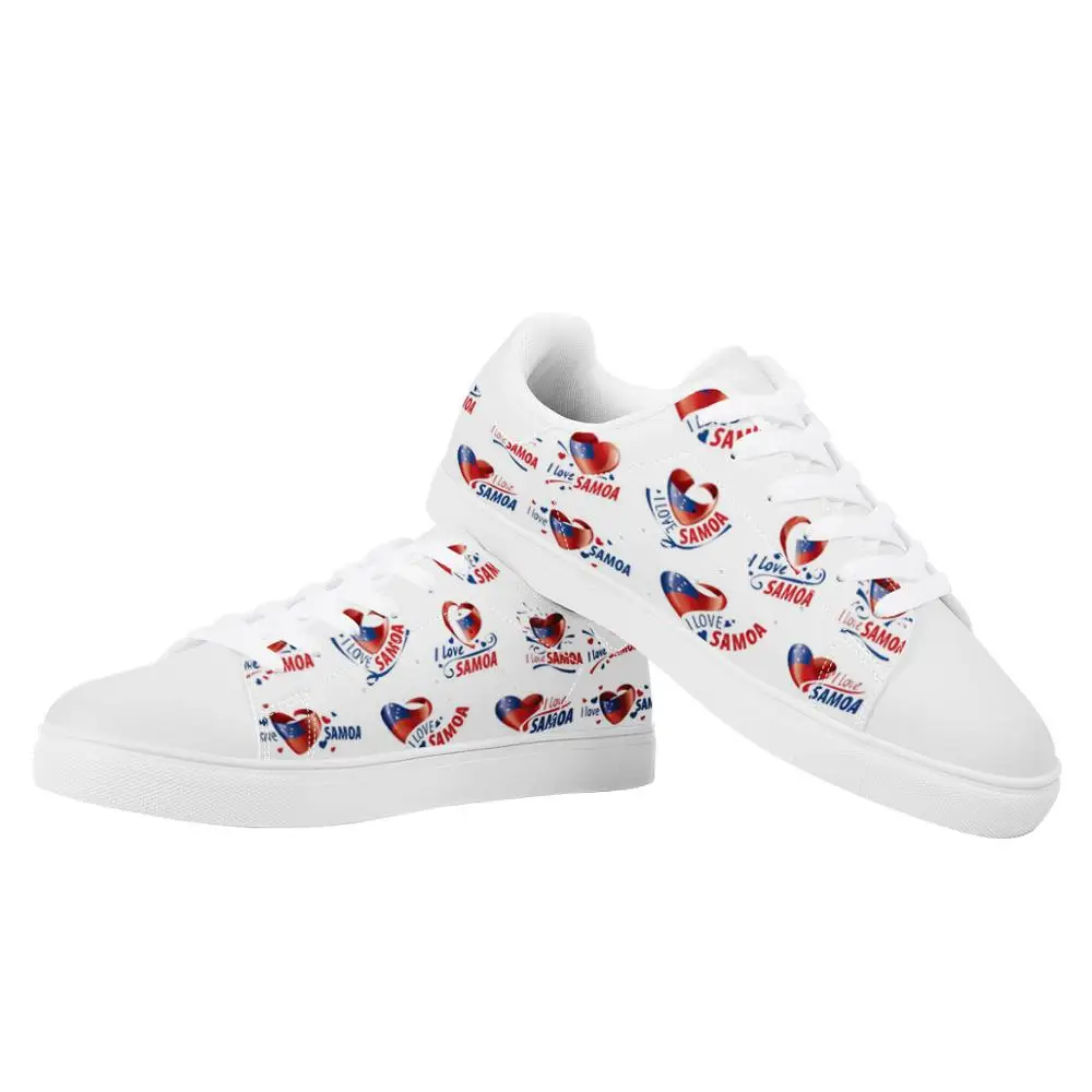 Love Samoa White Flat Sneaker America Polynesian Tribal Samoan Print Custom Man Comfort Walking Sport Shoes Women Running Shoes