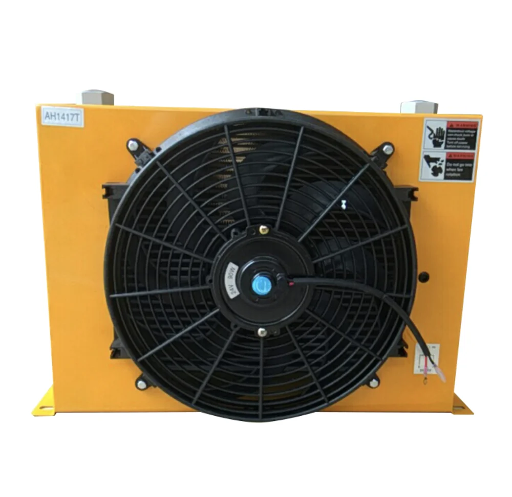 Dc24v with fittings cooling aluminum alloy air cooler hydraulic pump station fan air-cooled oil radiator fan heat exchange