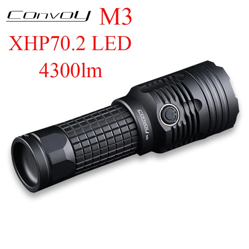 Flashlight Convoy M3 Cree XHP70.2 4300lm Led Linterna Torch Flash Light Hunting Work Light Hiking Lantern Temperature Protection