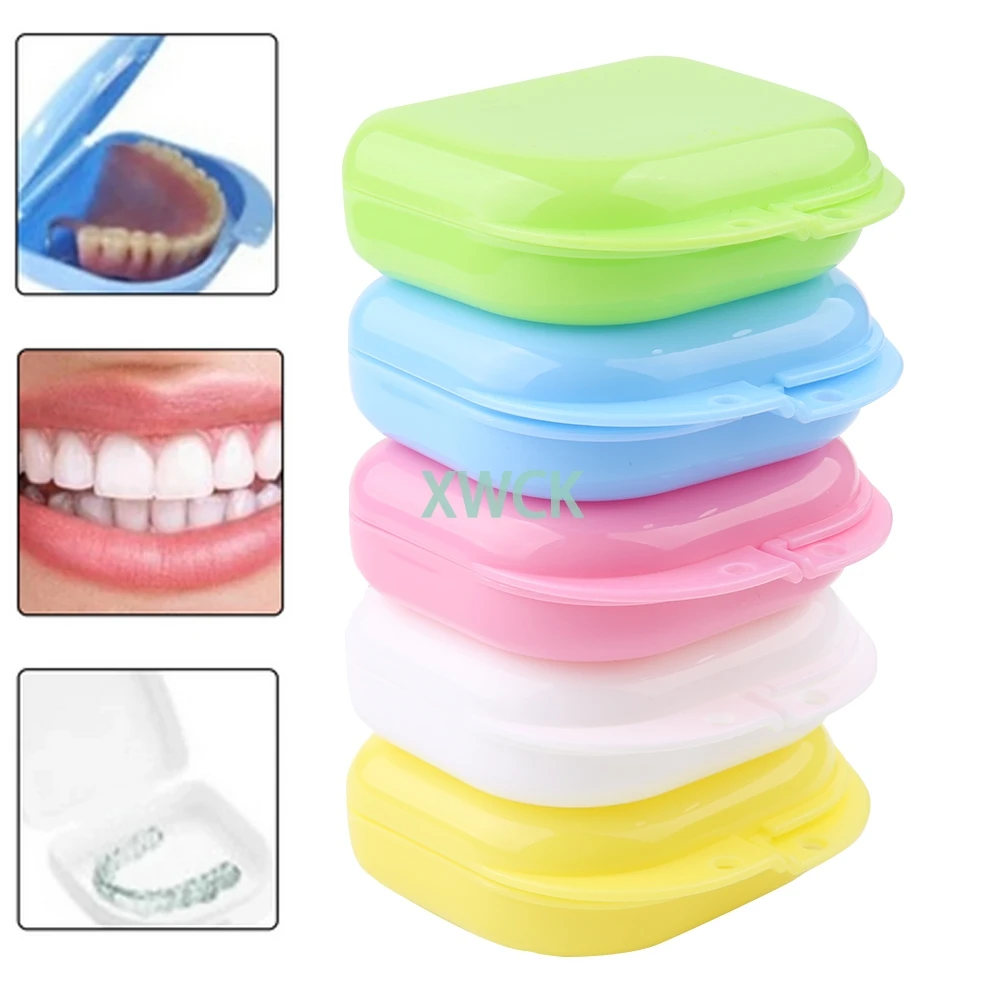 Caja organizadora de baño para Dentaduras postizas, contenedor de almacenamiento de utensilios dentales, limpiador de Dentaduras postizas, 1 piezas