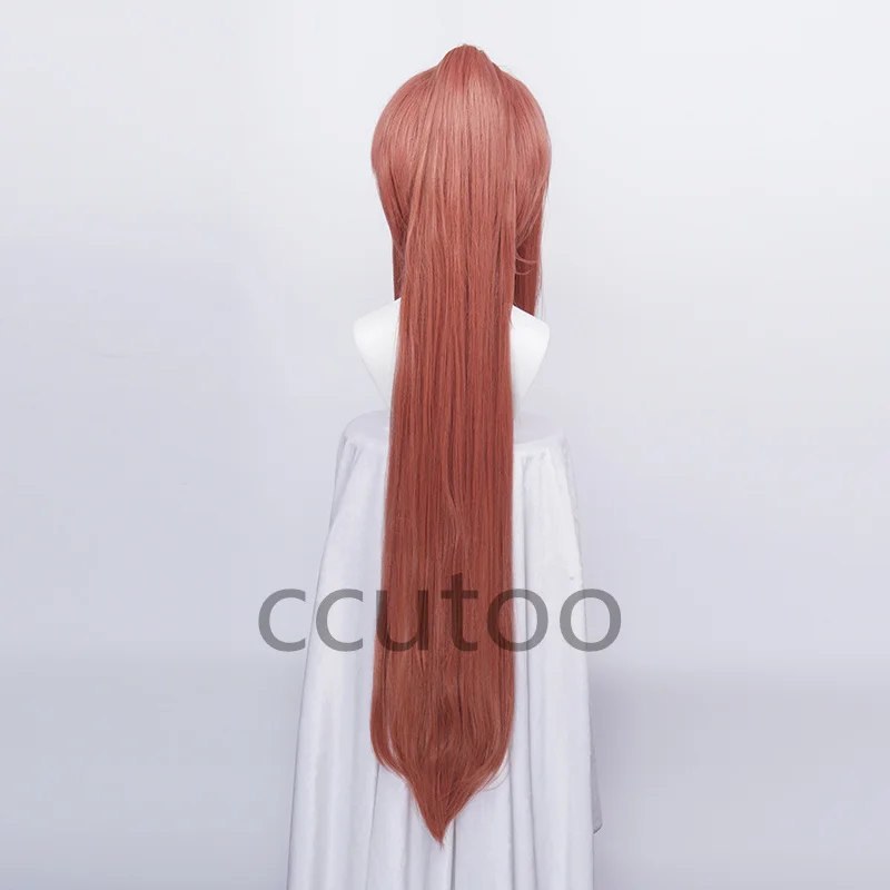 Doki Doki Literature Club Monika Wigs DDLC 95cm Long Heat Resistant Synthetic Hair Perucas Cosplay Wig +Wig Cap