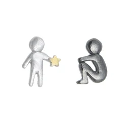 925 Sterling Silver asymmetric STAR Earrings For Women Fashion Jewelry sterling-silver-jewelry pendientes