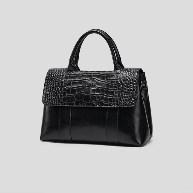 TOPHIGH Fashion Crocodile Genuine Leather Luxury Ladies Handbags Women Tote Designer Ladies Shoulder Bag Female Bolsas Feminina