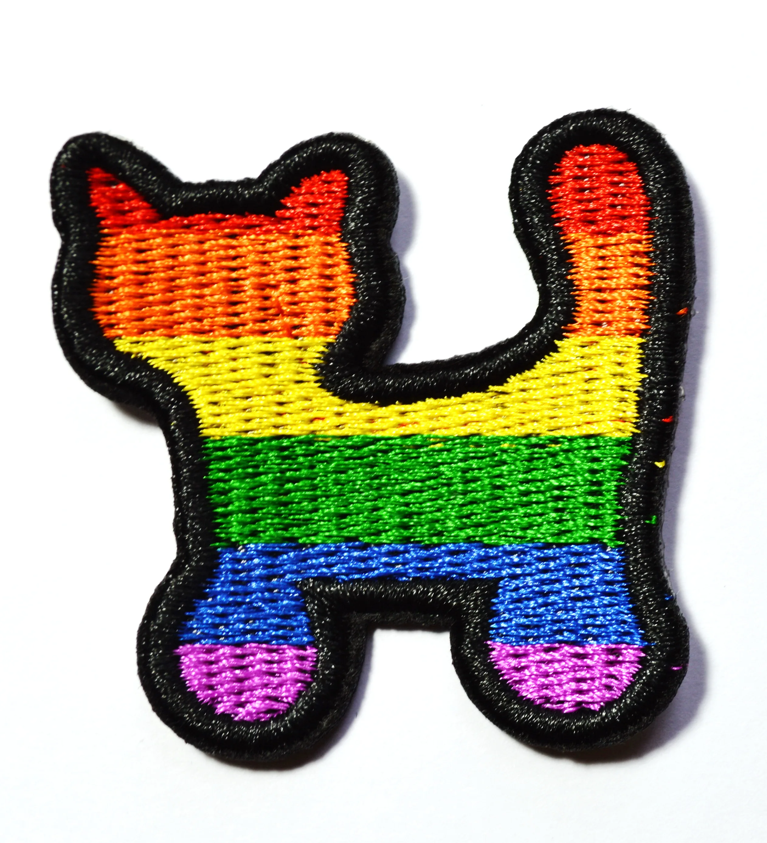 (5 pcs) Friend Cat gay lesbian pride rainbow LGBT applique iron on patch new ( about 6 * 6 cm)