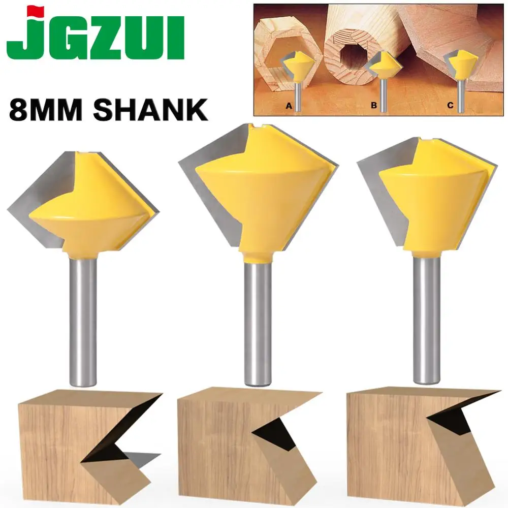 1PC 8mm Shank 6 Sided 8 Sided 12 Sided 6 Sided Multi Sided Glue Joint Router Bit Set