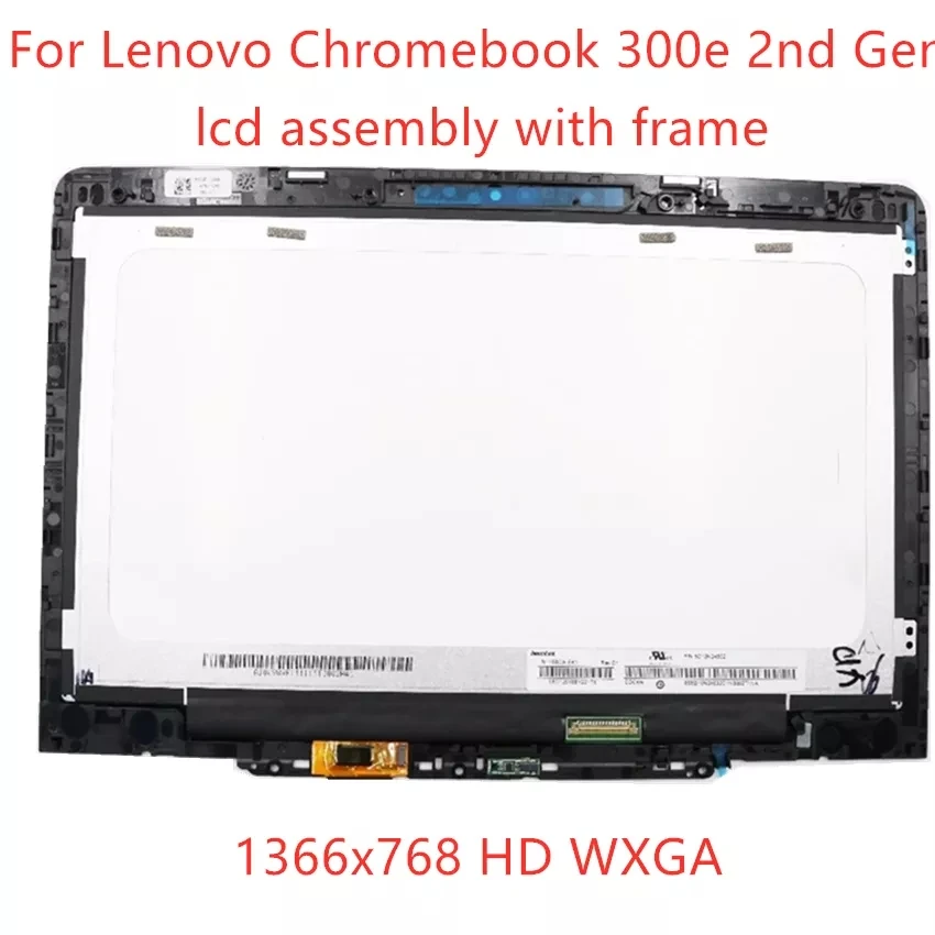 

11.6" For Lenovo 300e 82CE Chromebook 2nd Gen AST Touch Screen Digitizer LCD Display Assembly Frame PN FRU 5D10Y97713