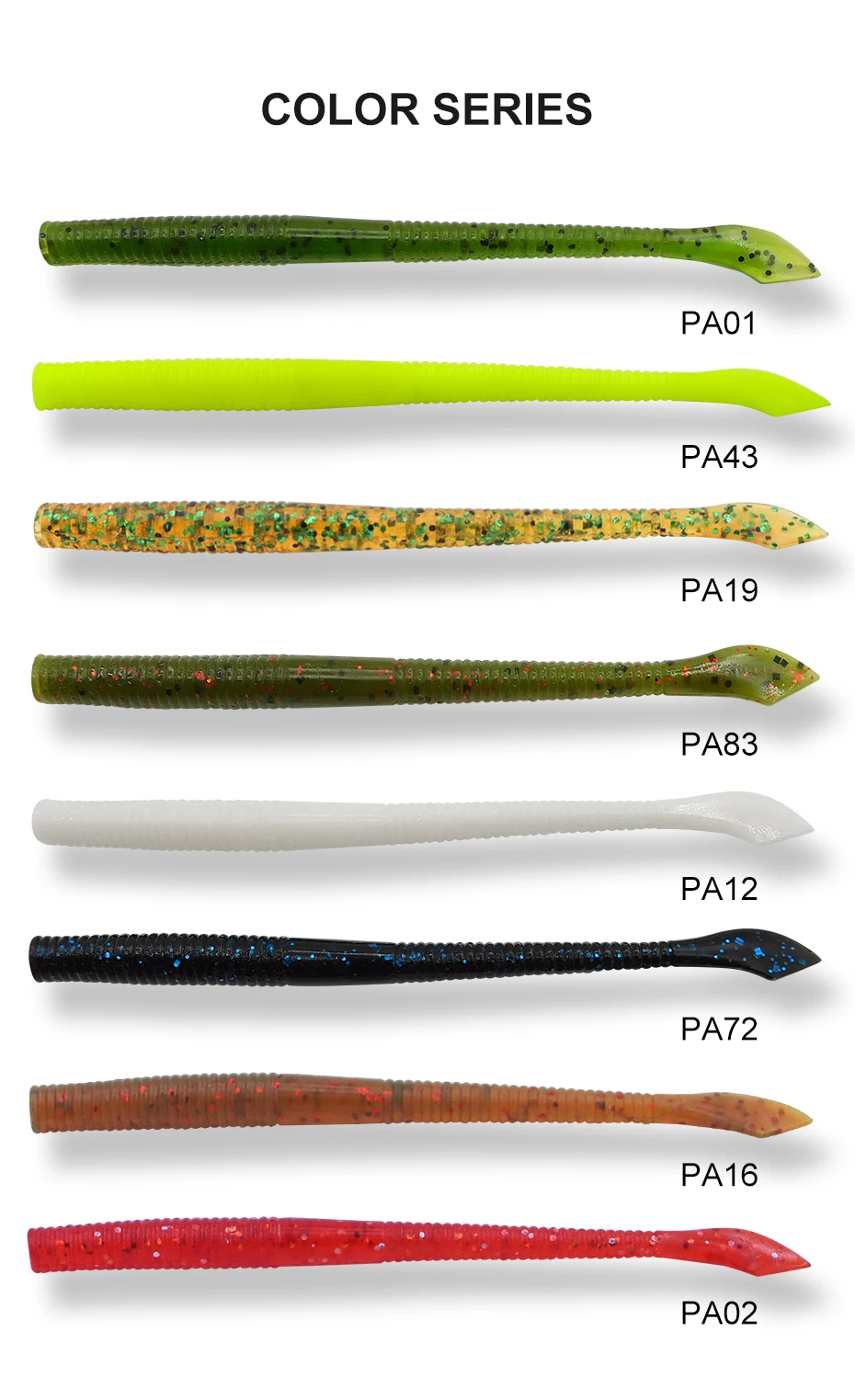 ESFISHING Soft Baits Worm Lures Cutty 100mm 10pcs 2.9g Fishing Lure Crankbait Fishing Trout Pike Catfish Pesca Artificial