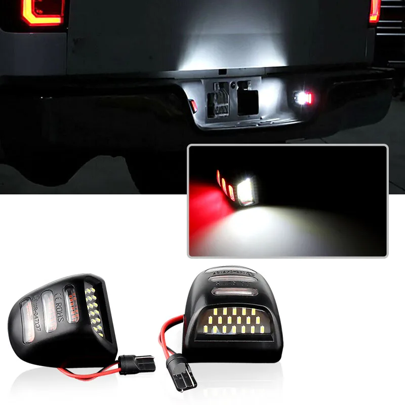 2Pcs Canbus White RED LED Trunk Number License Plate Light For Cadillac Escalade ESV EXT Chevy Silverado 1500 GMC Sierra 3500