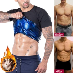 Männer der Wärme Trapping Hemd Schweiß Körper Former Weste Taille Schlanker Sauna Wirkung Anzüge Shapewear Kompression Top Gym T-Shirt Ärmeln