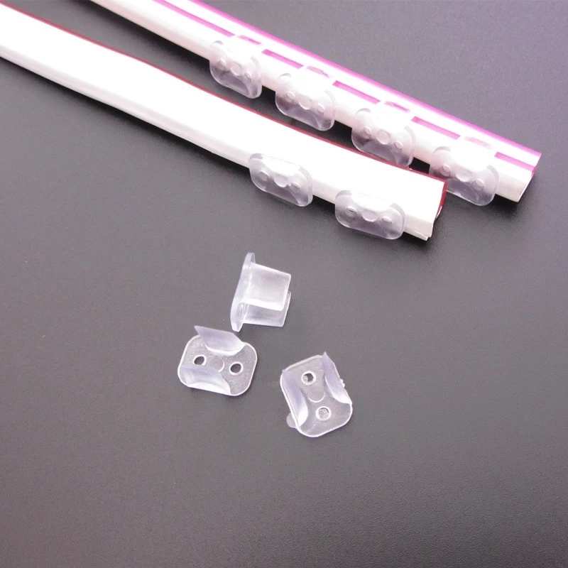 5-50pcs 6/8/10/12/30mm Width LED Neon Strip Light Aluminum Plastic Clip Holder for 220V 24V 2835 5050 Flexible Soft Bar Light