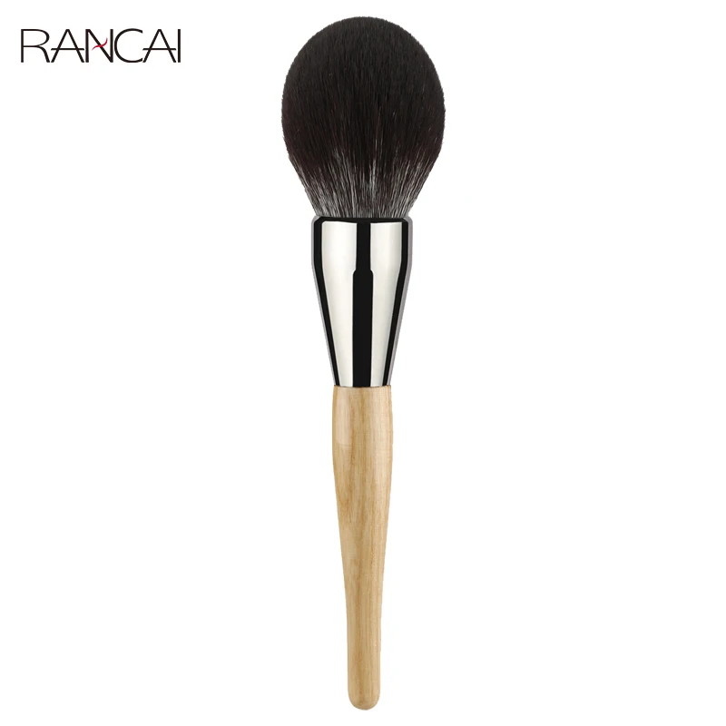 RANCAI 1Pcs Makeup Brush Big Powder Blusher Contour Single Wood Handle Soft Bristles Makeup Brushes Set Cosmetic Beauty Tools