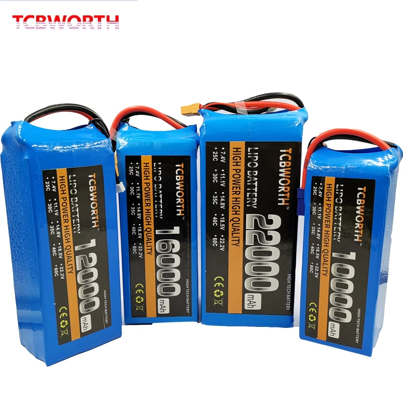 7.4V 11.1V 14.8V 22.2V RC LiPo Batterij 1800 2200 4200 5200 6000mAh 2S 3S 4S 5S 6S 25C 35C 60C Voor RC Vliegtuig Drone Helikopter