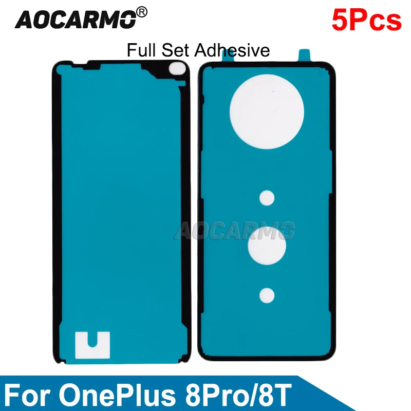 Aocarmo 5Pcs/Lot Back Adhesive Back Cover & Front Waterproof Sticker Glue For OnePlus 8 Pro 8T 1+8 Pro