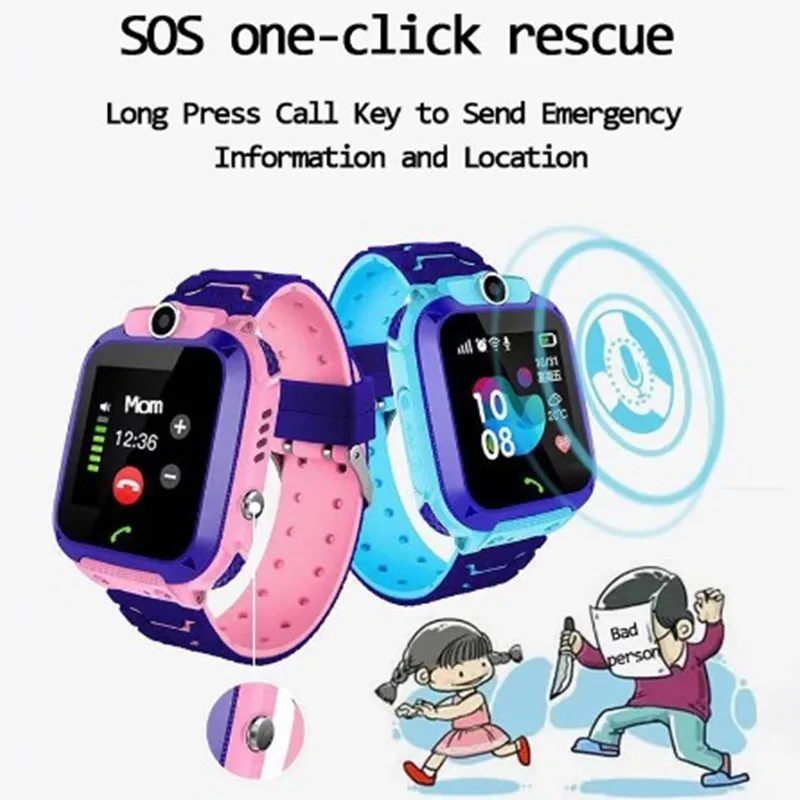 Orologio telefonico per bambini, foto intelligente, impermeabile, SOS, per aiutare la impostazione della recinzione elettronica, scheda SIM, regali per bambini