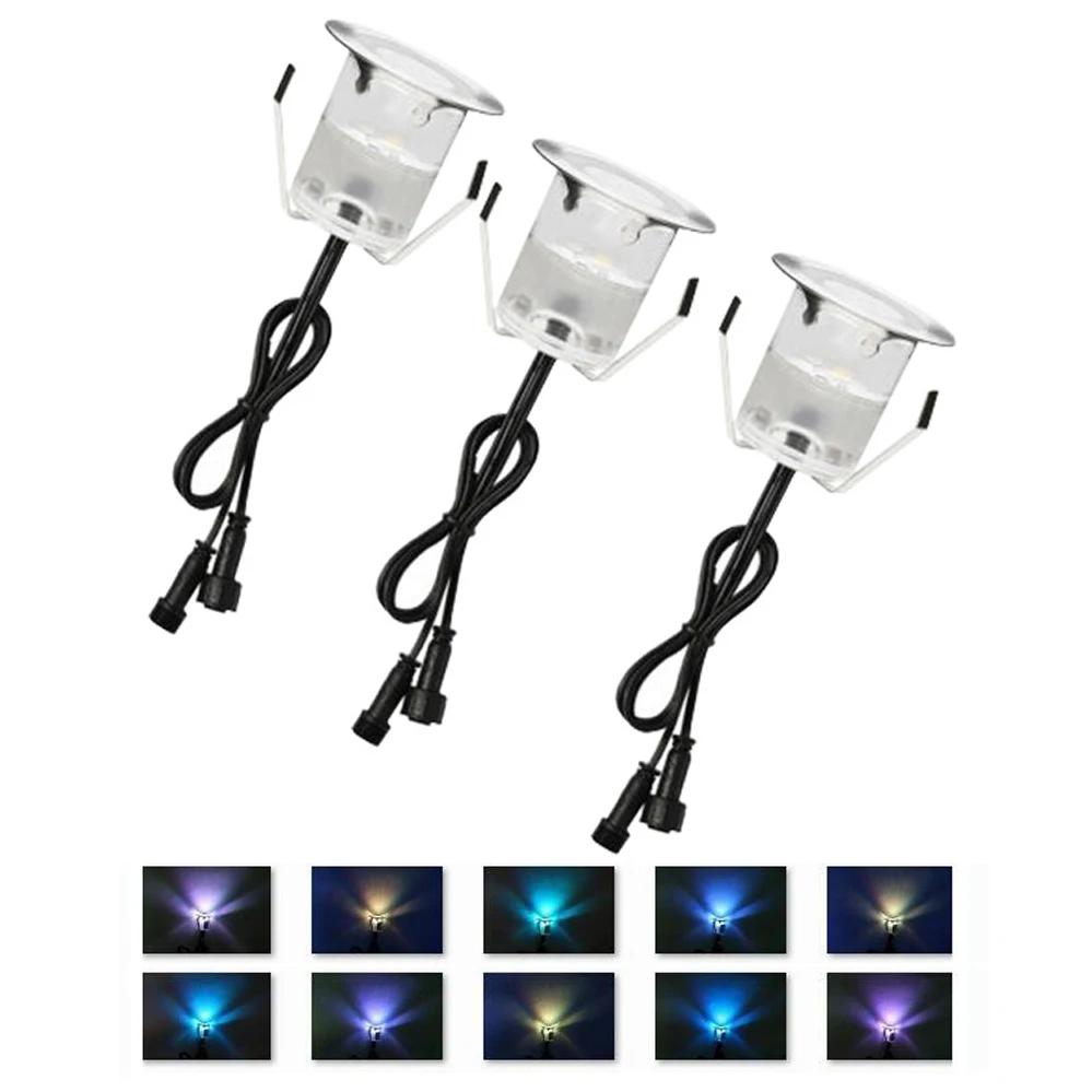 Imagem -04 - Impermeável Led Deck Light Kit 16 Pcs 12v Rgb 24key Remoto Ip67 Lâmpada Subterrânea Escada Jardim Floor Lights Iluminação de Paisagem