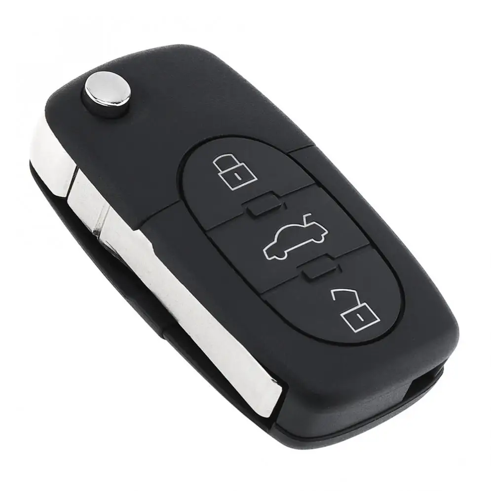 433MHz 3 Buttons Keyless Uncut Flip Remote Key Fob with ID48 Chip 4D0837231K Fit for Audi A3 1999-2002 / A4 1998-2001 / A6 2002