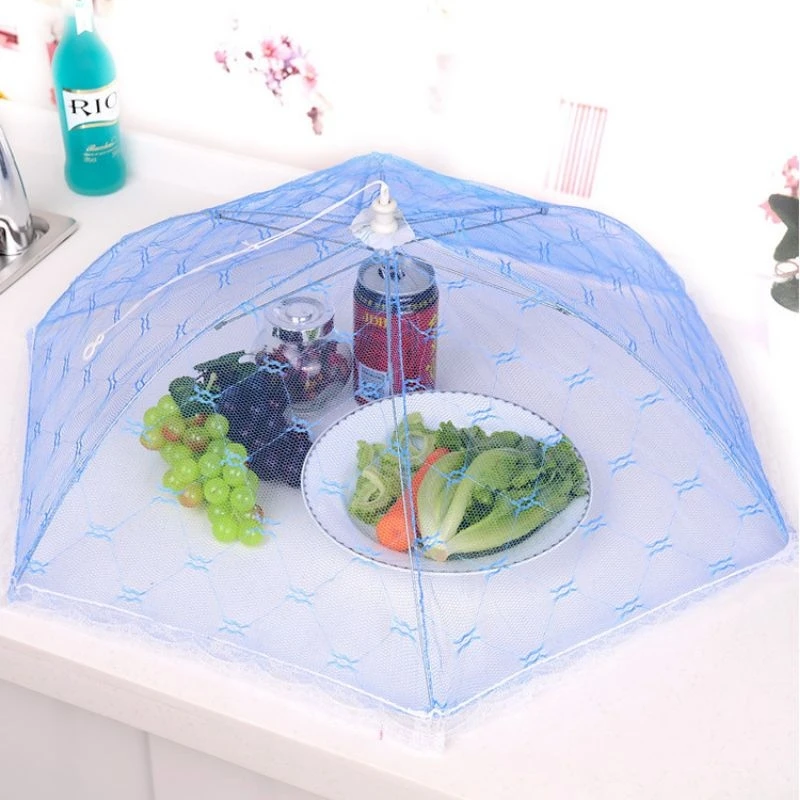 Household Food Cover,Picnic Barbecue Party Anti Fly Mosquito Tent Mesh Foldable Kitchen Umbrella Cover Kitchen Supplies