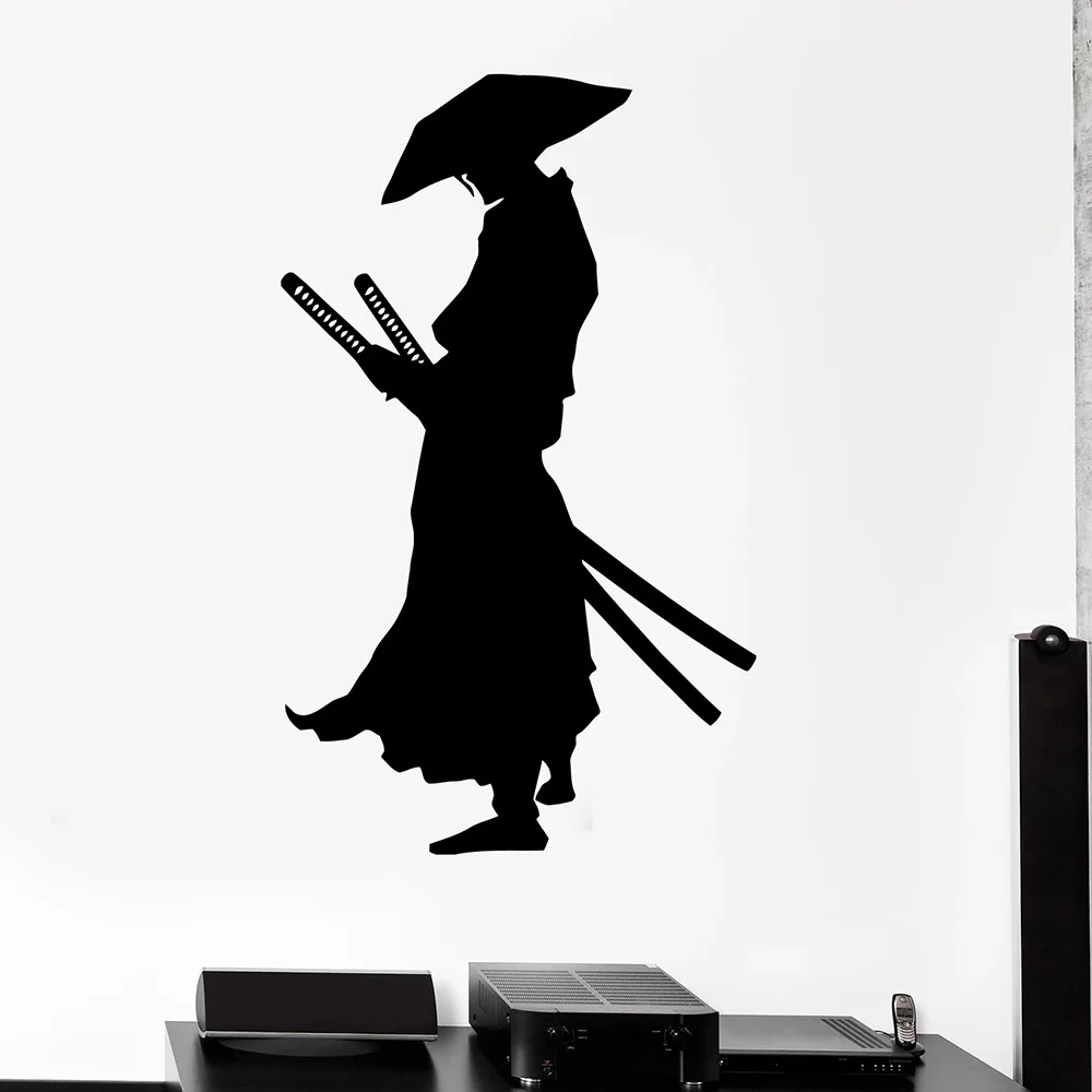 Ronin East Vinyl Wall Sticker Decor Bedroom Samurai Warrior Japan Sword Knight Wall Decal For Living Room Decoration Art W458