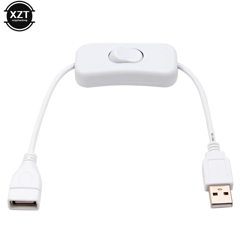 1PCS 28cm Black USB Cable Male to Female with Switch ON/OFF Cable Extension Toggle for USB Lamp USB Fan Power Line