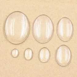 30x40mm 25x35mm 20x30mm 18x25mm 13x18mm 10x14mm 8x10mm Oval Flat Back Transparent Clear Glass Cabochon High Quality DIY Jewelry