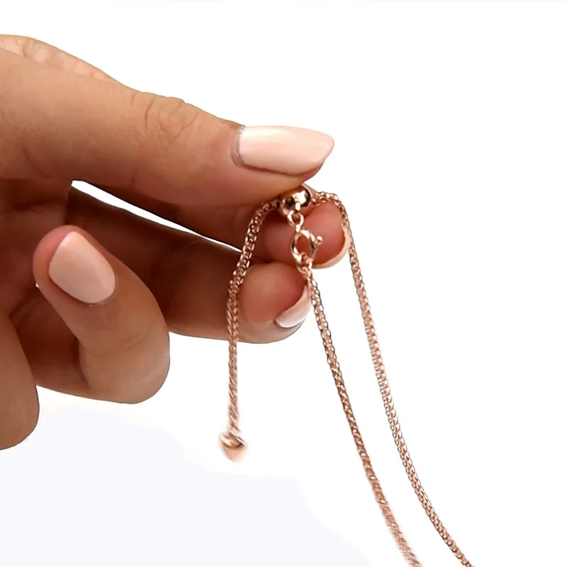 925 Sterling Silver Soft Foxtail Chain Men Women Necklace Golden Rose Gold Color Long 40 45 50 55 60 65 70 75 80 CM Wide 1.5 MM
