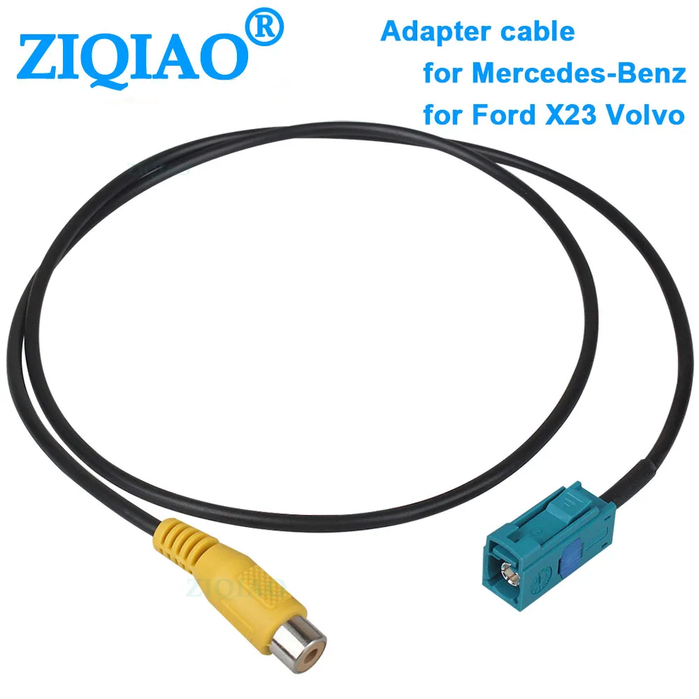 

ZIQIAO Car Reversing Rear View Camera RCA Adapter Parking Cable Original Factory Screen Video Input for Mercedes Benz Ford Volvo