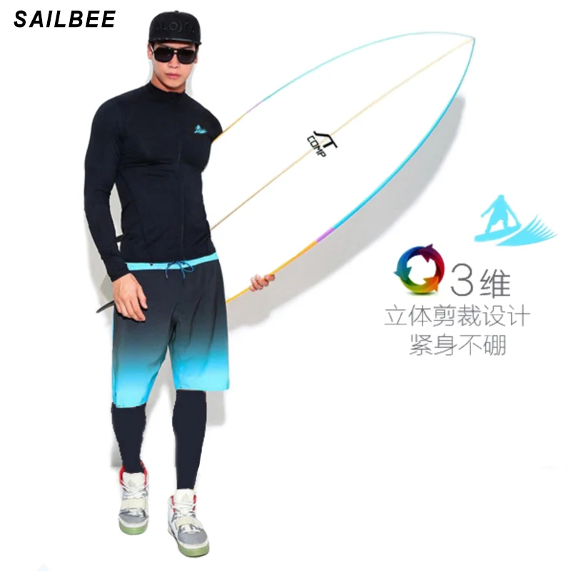 JCZWO UV Protect Surfing Rash Guard Men Swimwear Long Sleeve Swimsuit Mens Rashguard Surf Shirt For Swimming Sail drop shipping