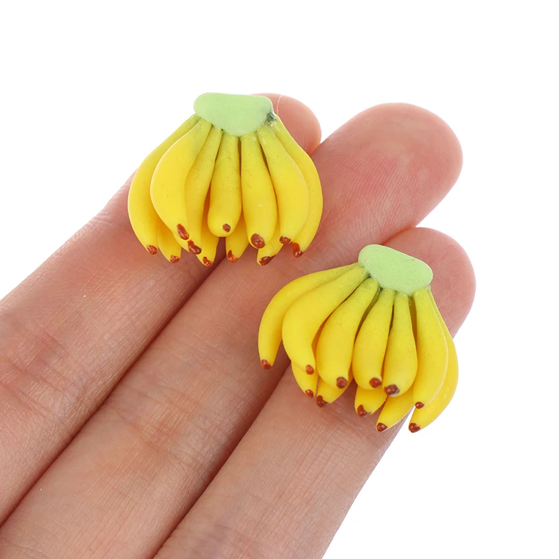 1 PC Doll house Miniature Food Fruit Banana For 1:12 Dollhouse Miniature Bunch of Banana Kitchen Food Fruit Accessories Decor