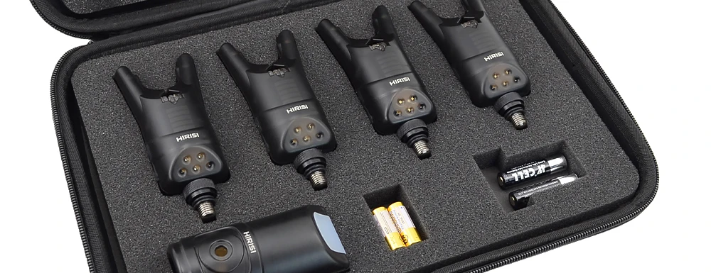 Hirisi Kabelloses Karpfenangel-Bissalarmsystem, Elektronisches Bissanzeiger-Set mit Batterien, Angelzubehör HRS1 – Detail 6