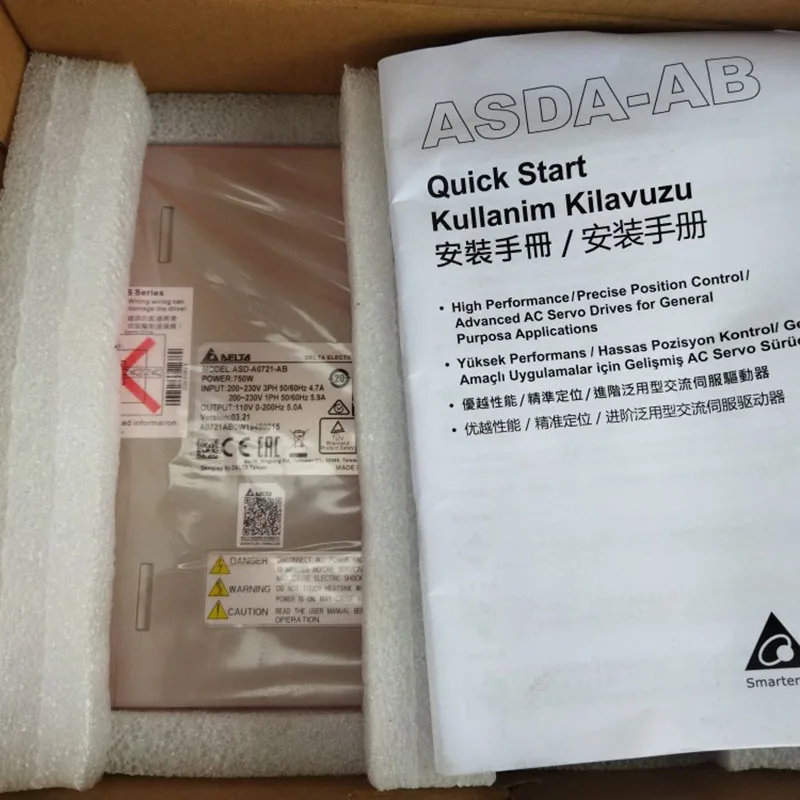 Delta Original ASD-A0721-AB AC Servo Drive 0.75KW 220V 1 Phase in box