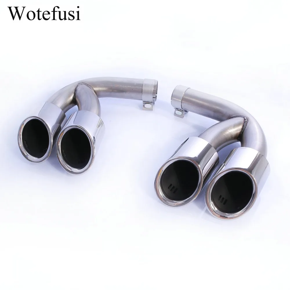 Wotefusi Exhaust Pipes Muffler Tail Tip For 2018 2019 2020 Porsche Cayenne 3.0T Electroplated [QPA524]