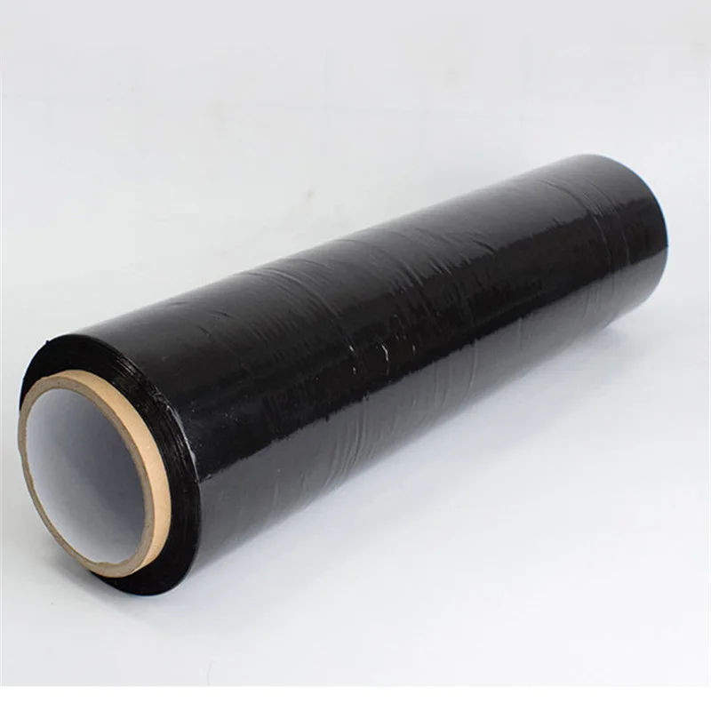 

One Roll /200 Meters PE Black Winding Film Industrial Packaging Stretch Film Strong Tensile Protection Privacy Width 50cm 2Kg